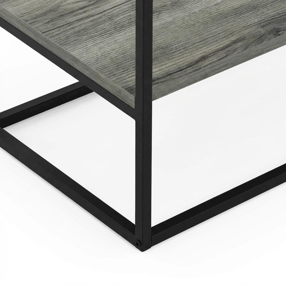 French Oak Grey Wood TV Stand for Up to 78-Inch Screens with Storage Space