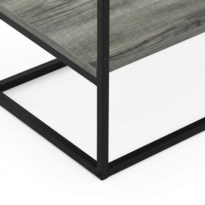 French Oak Grey Wood TV Stand for Up to 78-Inch Screens with Storage Space