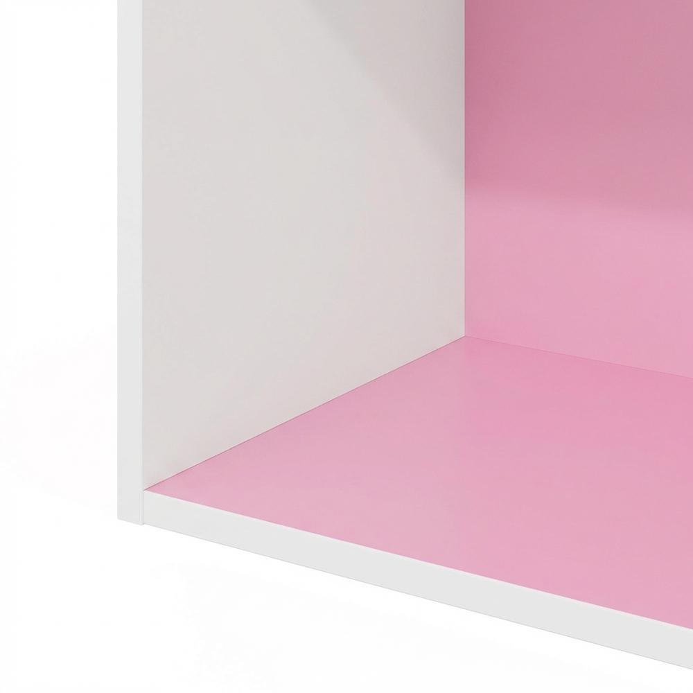 Pink 4-Tier Open Shelf Bookcase with Wood Construction for Storage