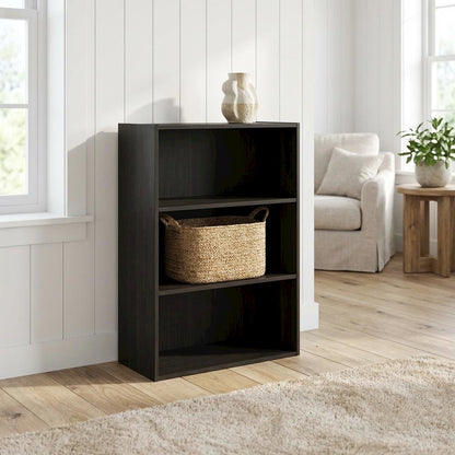 Wooden bookcase with a sleek design, durable construction, and open shelving