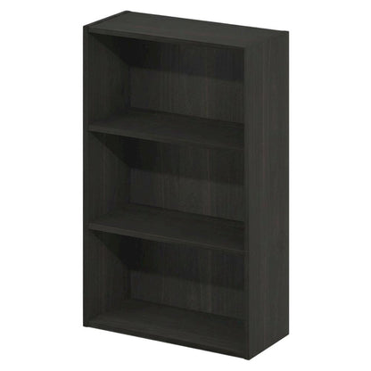 Wood bookcase with ample storage and modern design, ideal for home or office use