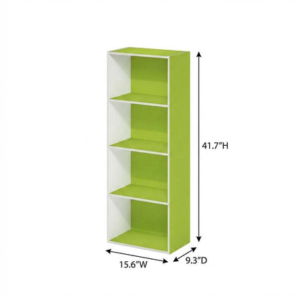 Open Shelf Bookcase with Wooden Construction for Storage