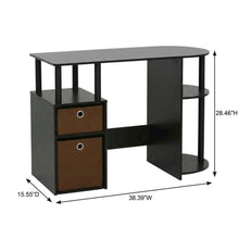 Espresso Study Desk with Bin Drawers and Modern Design for Home Office