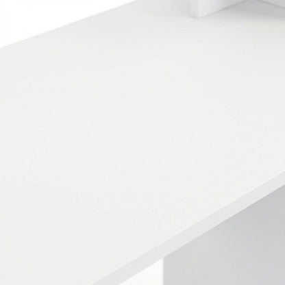 White, Black multipurpose computer desk with storage bin, home office workspace