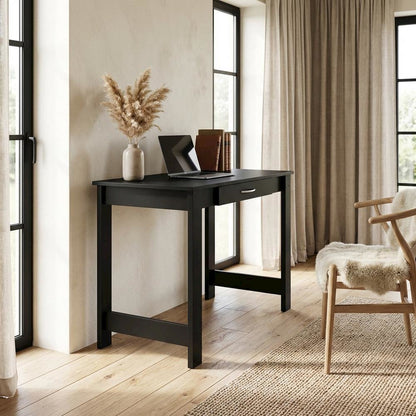 Black JAYA Writing Desk with Drawer for Home Office and Study
