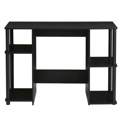 Black compact computer study desk with sturdy design and space-efficient layout