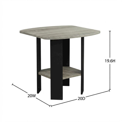 French Oak Grey, End Side Table, Quality Build, Durable Wood Frame