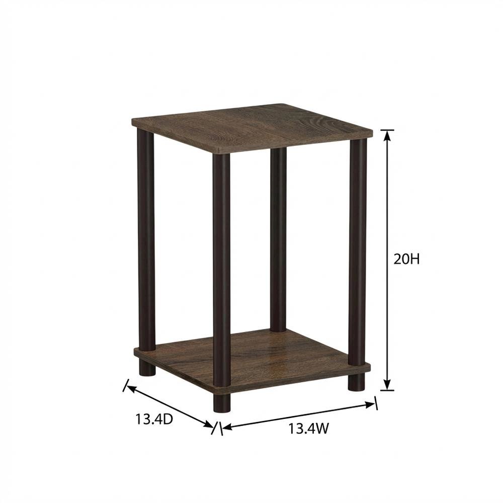 Walnut and Brown Wooden End Table with Sleek Design