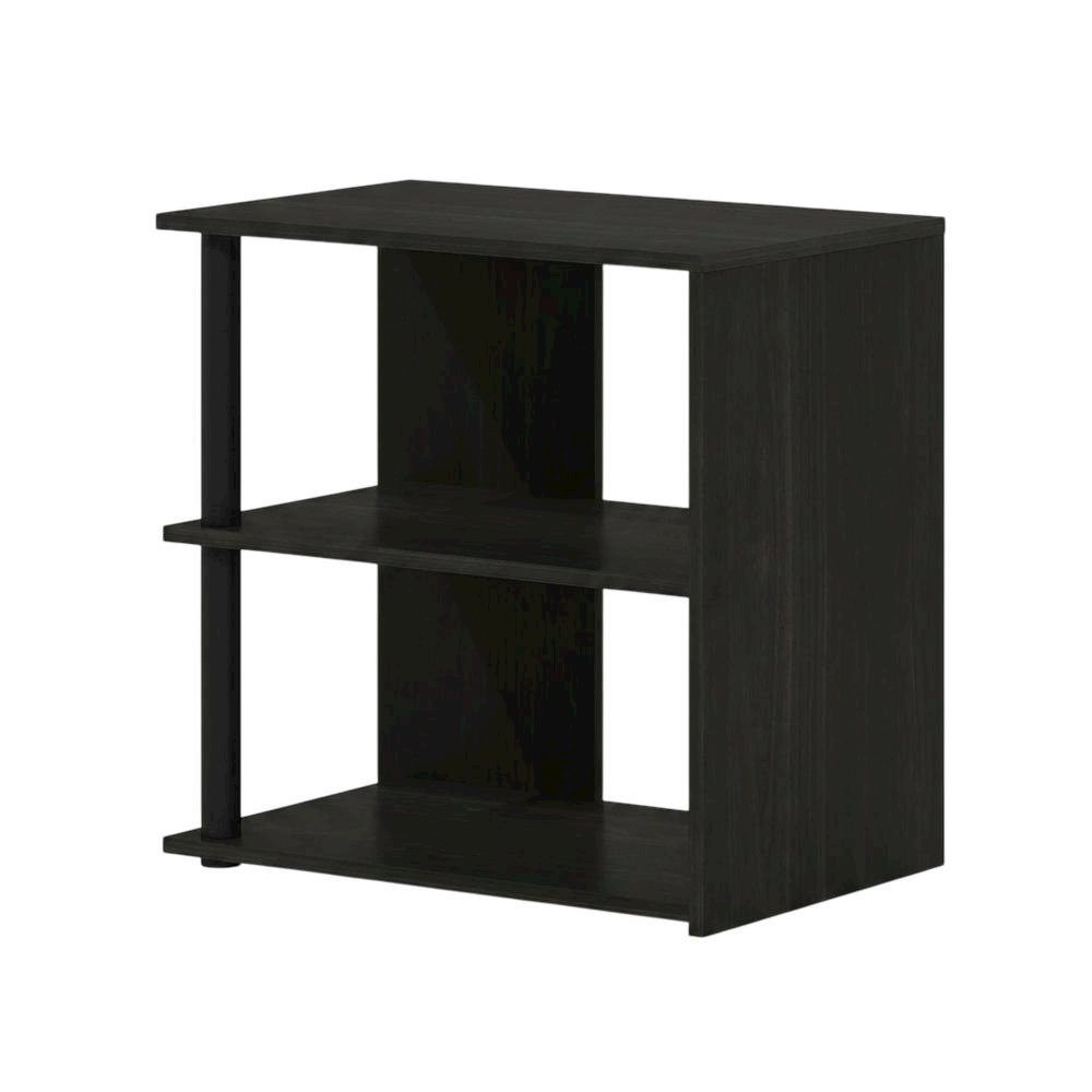 Espresso and Black 2-Tier End Table with Modern Design