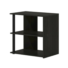 Espresso and Black 2-Tier End Table with Modern Design