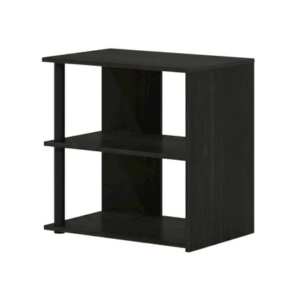 Espresso and Black 2-Tier End Table with Modern Design
