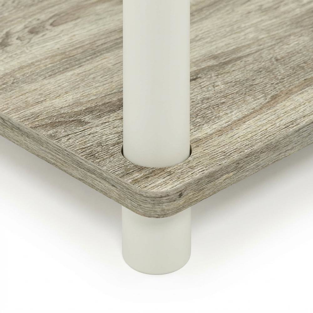 3-Tier End Table in Sonoma Oak and White with Multi-Level Storage