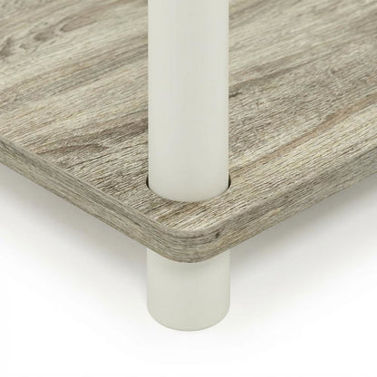3-Tier End Table in Sonoma Oak and White with Multi-Level Storage