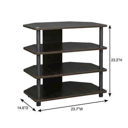 Espresso 4-Tier TV Stand, Easy Assembly, Composite Wood Construction