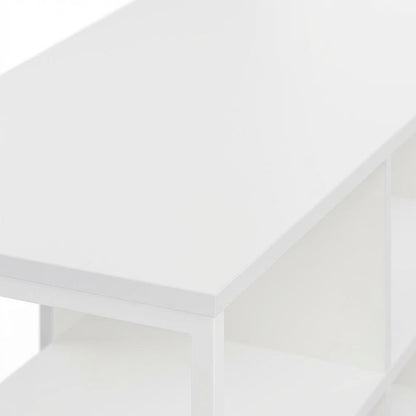 Modern TV stand, up to 60-inch TVs, metal, wood construction, clean white finish