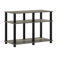 Wooden TV stand for up to 40 inch TVs with modern French Oak and black finish