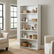 Wooden bookcase with clean design, sturdy construction, versatile storage