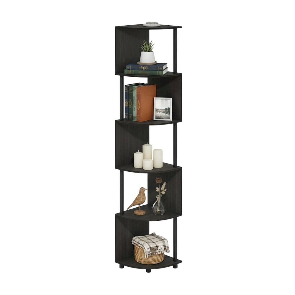 Wooden bookcase with clean design for living spaces