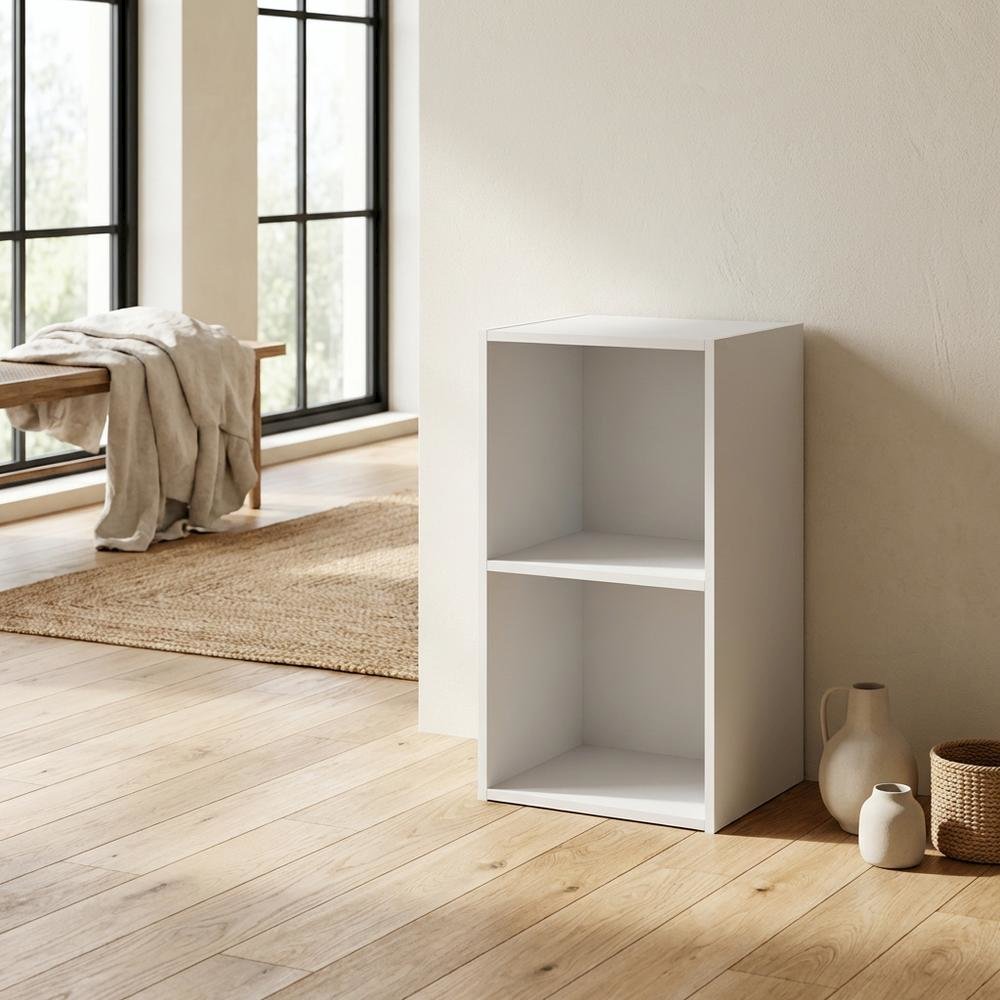Wooden 2-Tier Open Shelf Closet Organizer for Multi-Purpose Storage