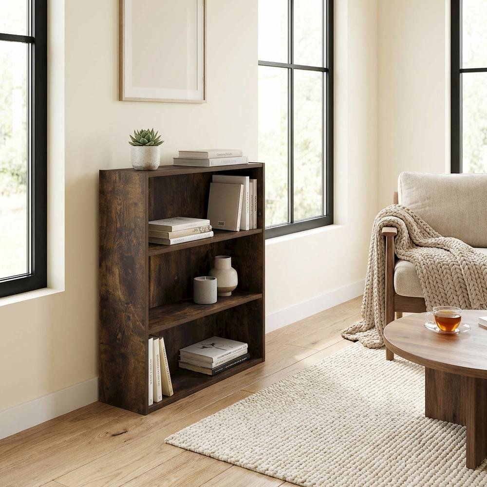 Wood Bookcase with Open Shelving for Home Storage