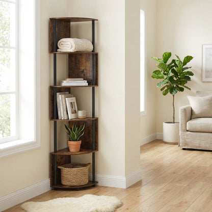 Wooden Bookcase with Open Shelves and Sturdy Construction for Living Room Use
