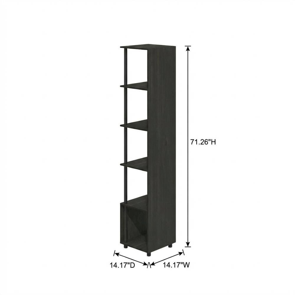 Wooden bookcase with clean design for living spaces