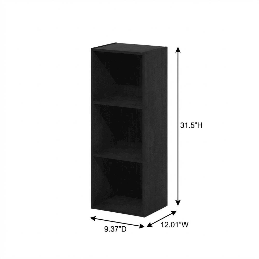 Blackwood 3-Tier No Tool Assembly Bookcase with Open Shelves for Storage