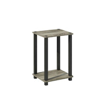 French Oak and Black Wood Nightstand with Compact Design for Bedroom Storage