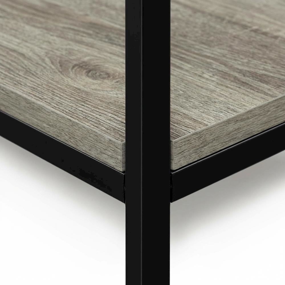 French Oak Metal Frame End Table for Living Room or Bedroom