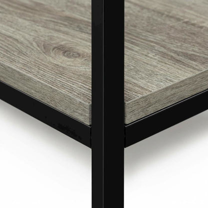 French Oak Metal Frame End Table for Living Room or Bedroom