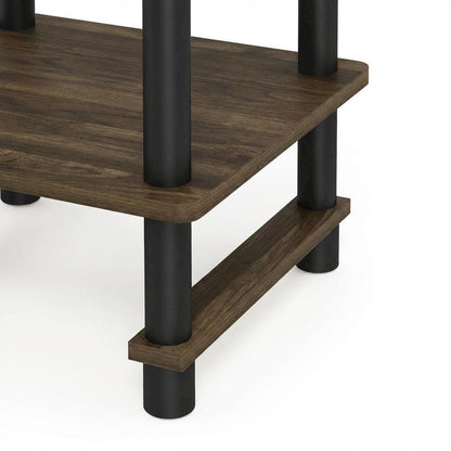 Dark Brown end table with storage bin, Columbia Walnut finish