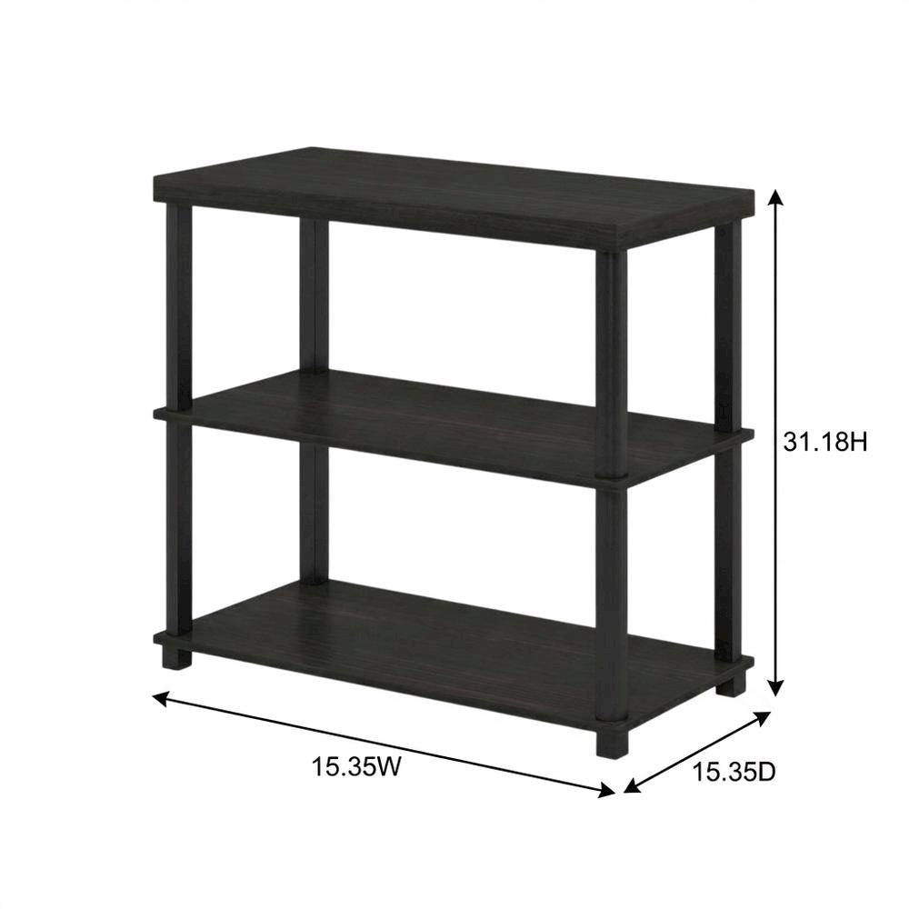 Espresso, End Side Table, Open Shelf, Quality Build
