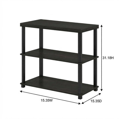 Espresso, End Side Table, Open Shelf, Quality Build