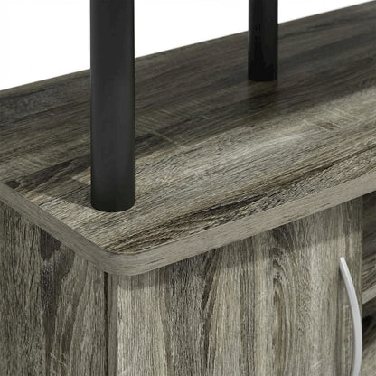 Gray oak entertainment center for up to 55-inch TVs with spacious storage