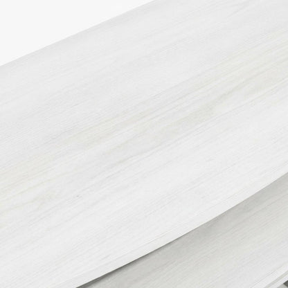 White wood entertainment center for TVs up to 55 inches with ample storage space