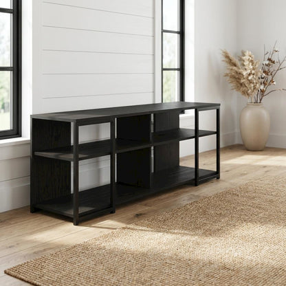 Modern TV Stand for 65-Inch Screens with Metal and Wood Finish