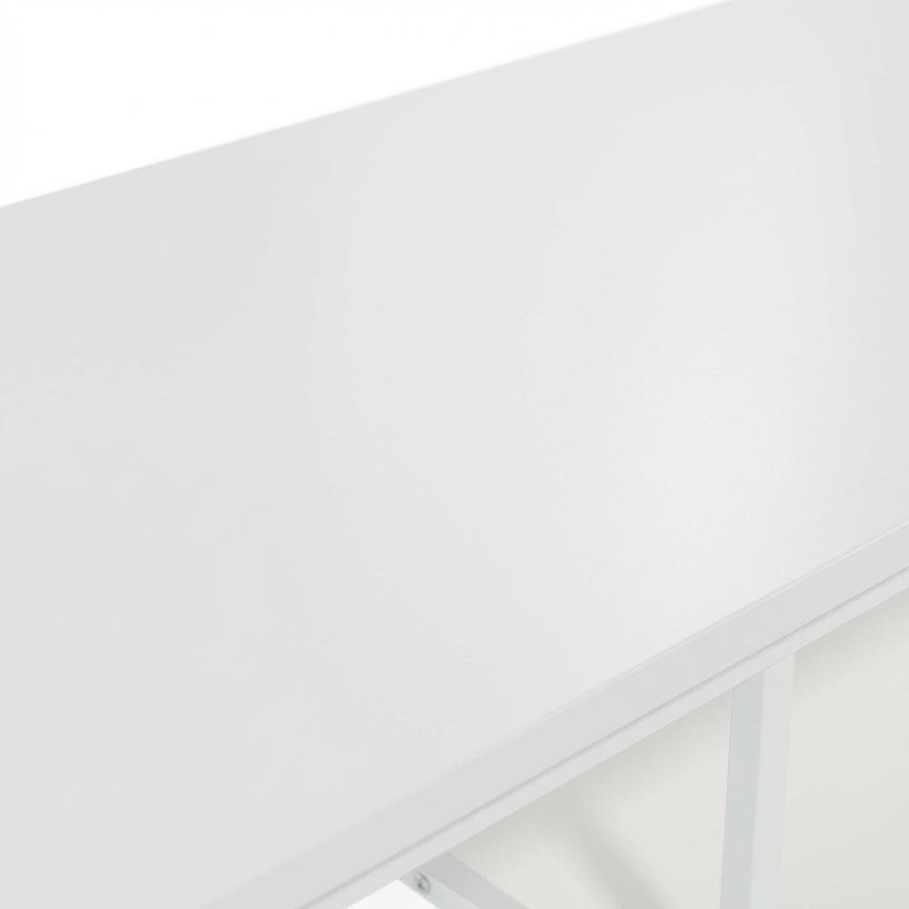 Modern White TV Stand for TVs up to 50 Inch with Solid Wood and Walnut Veneers