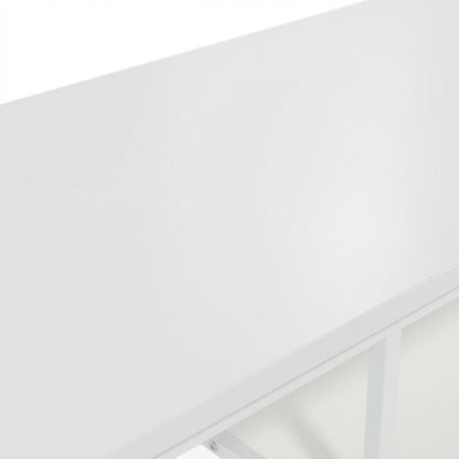 Modern White TV Stand for TVs up to 50 Inch with Solid Wood and Walnut Veneers