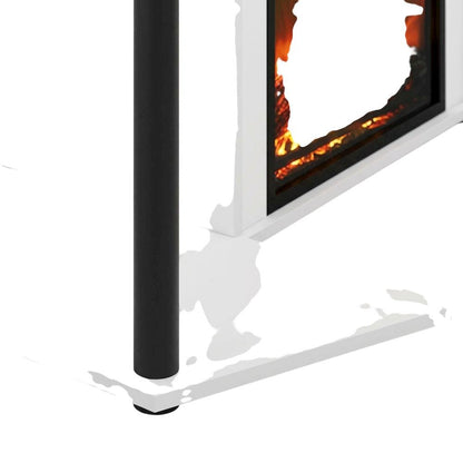 White open storage corner fireplace TV stand, 55-inch screens, solid wood