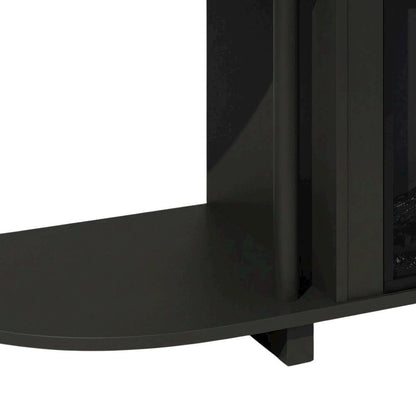 Brown Fireplace TV Stand with Rubberwood and Walnut Veneers for 55 Inch TVs