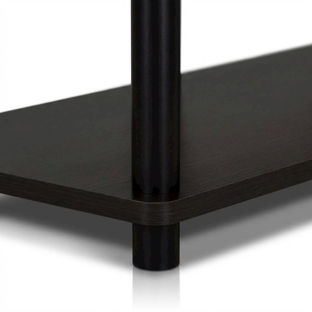 Walnut TV Stand with 3-Tier Open Storage and Modern Design