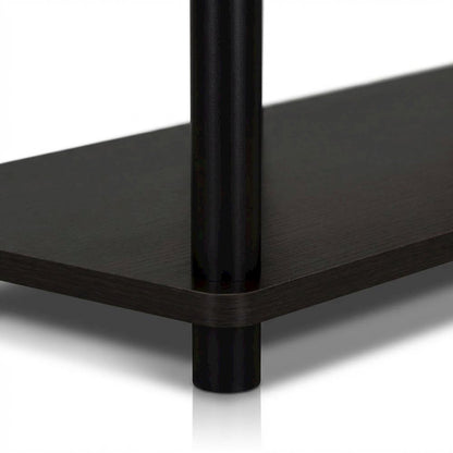 Walnut TV Stand with 3-Tier Open Storage and Modern Design