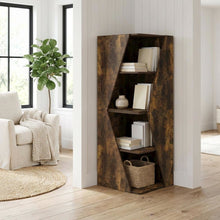 Stackable 2-in-1 Bookshelf with 4-Tier Corner Design and Display Shelf