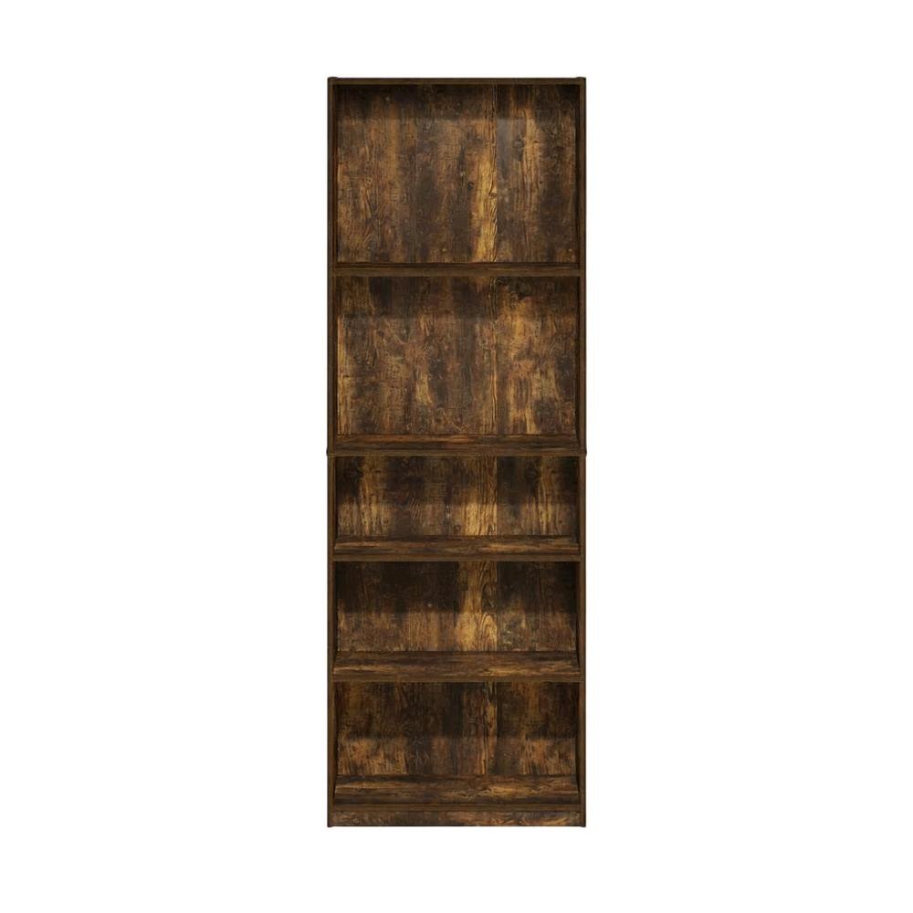 Amber Pine 5-Shelf Bookcase with Sturdy Wood Construction, Living Room Storage