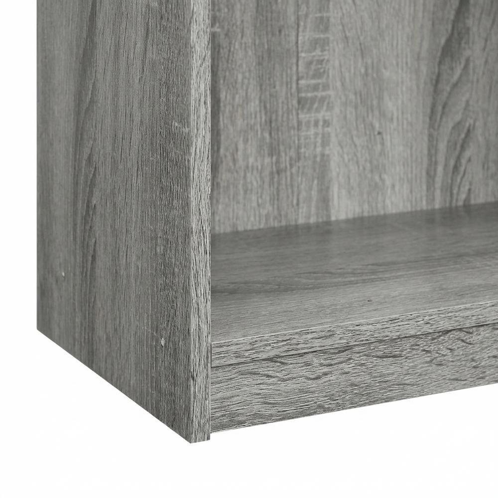 French Oak Grey 3-Tier Bookcase with Spacious Shelves for Home Storage