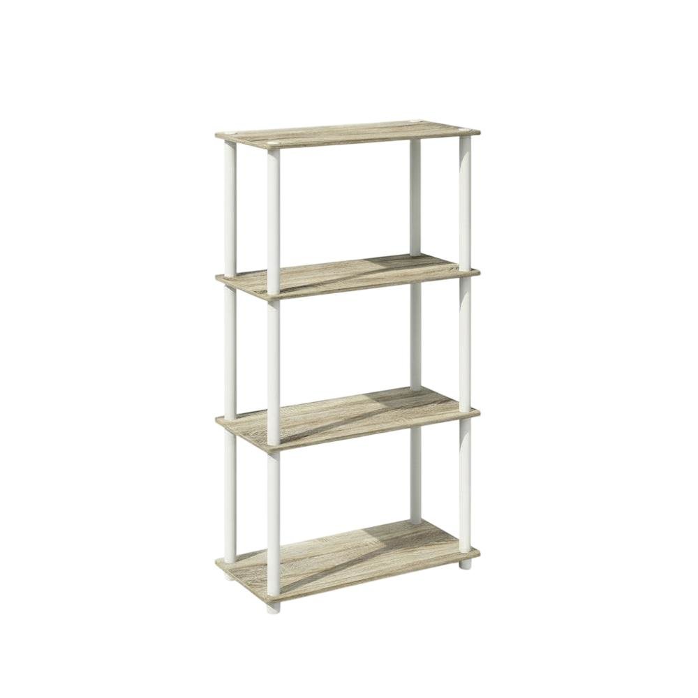 Wooden Bookcase with Open Shelves for Home Office Storage