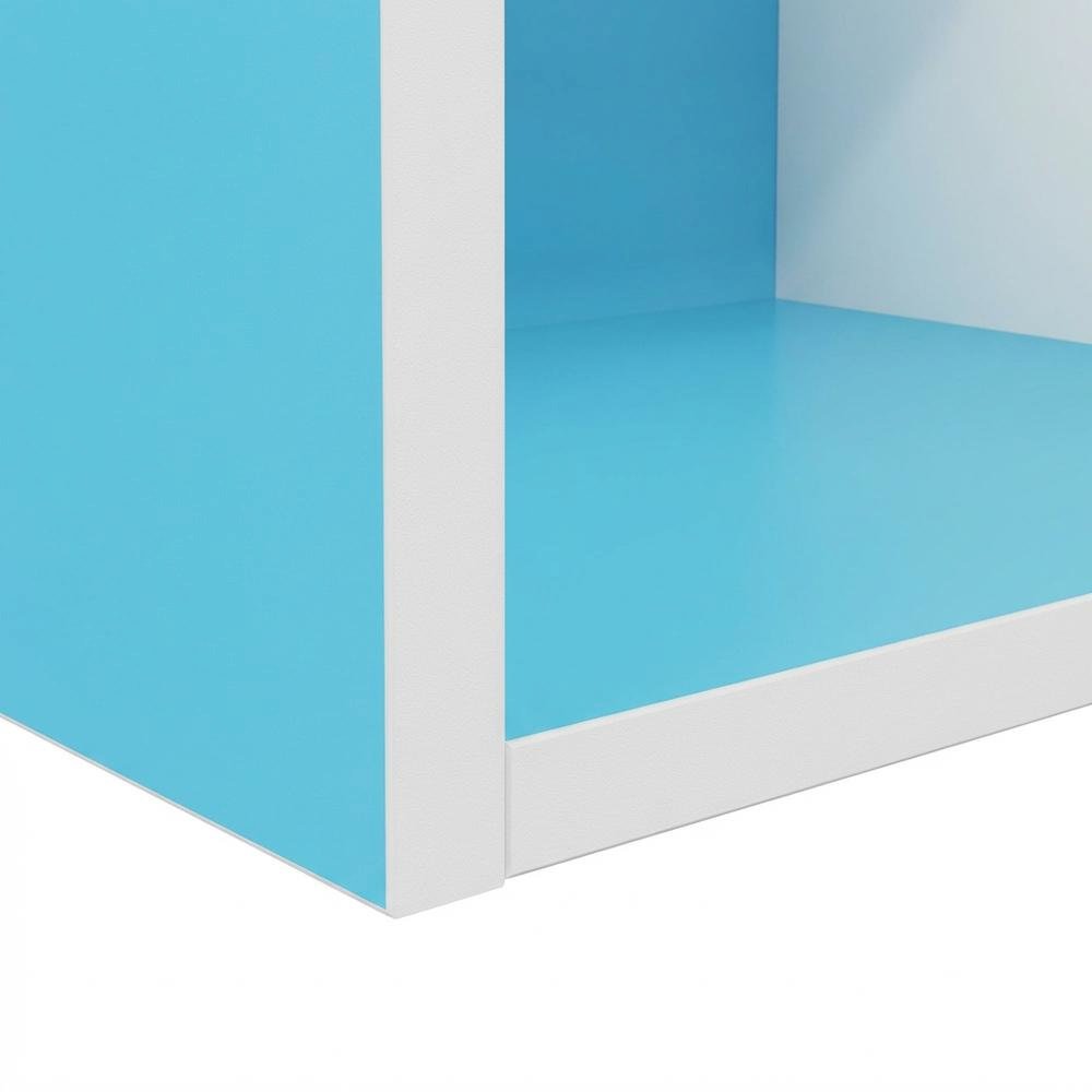 Light Blue Wood 5-Tier Open Bookcase with Spacious Shelves for Storage