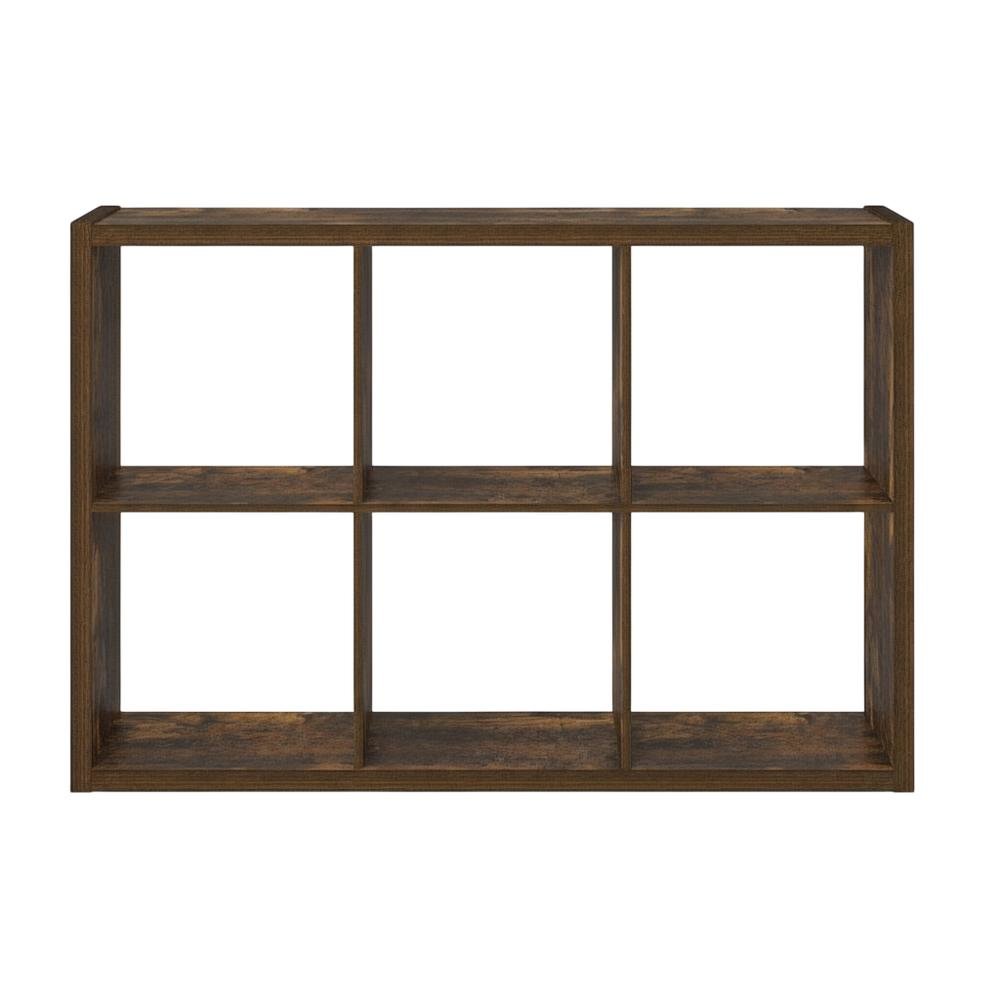 Wooden bookcase with spacious shelves for organized storage