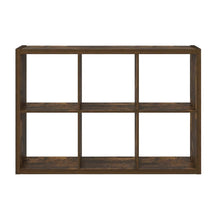 Wooden bookcase with spacious shelves for organized storage