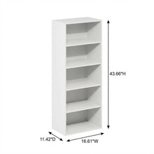 Wooden bookcase with open shelving for home storage